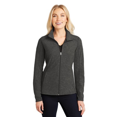 Port Authority® Women's Heather Microfleece Full-Zip Jacket.